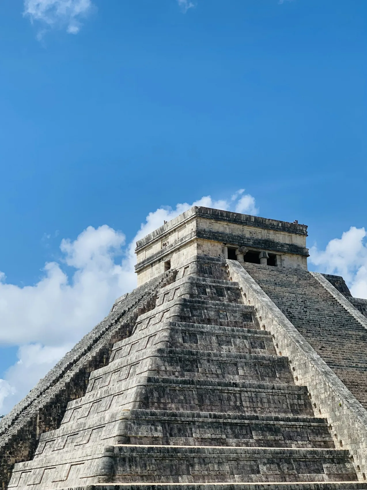 El Castillo against a clear blue sky