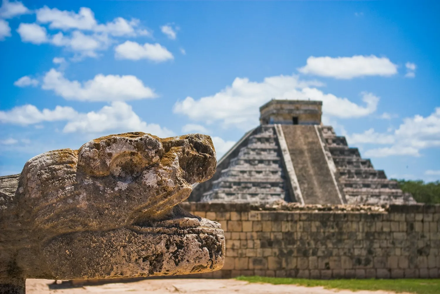 Carved stone in front of El Castillo
