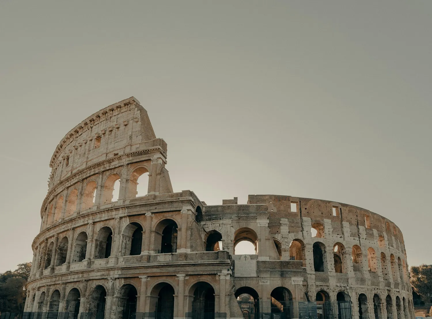 The Colosseum beneath an overcast sky