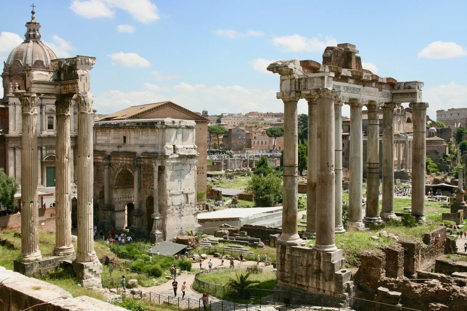 Columns and temples in the Roman Forum