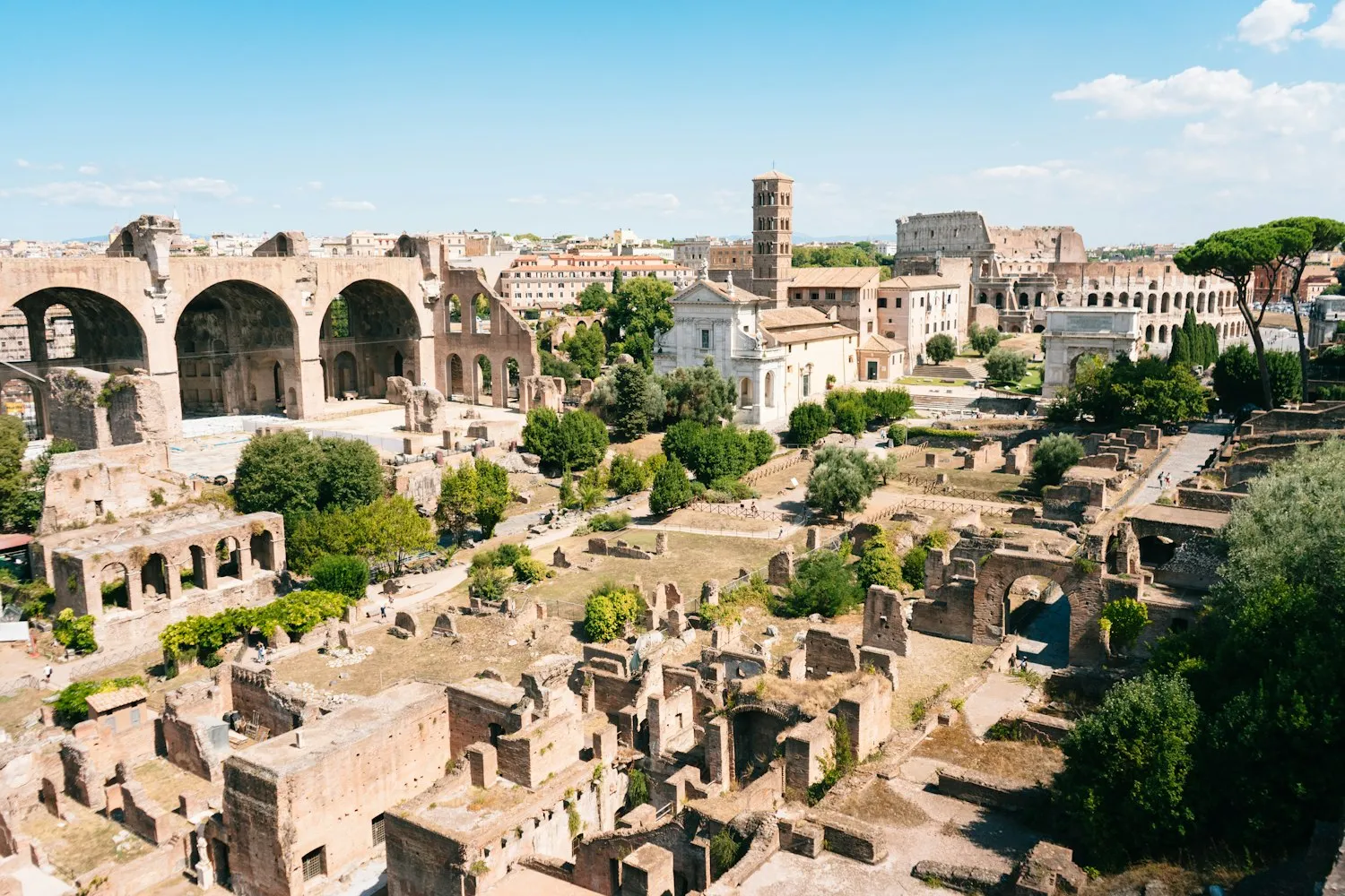 A wide view of the archaeological grounds