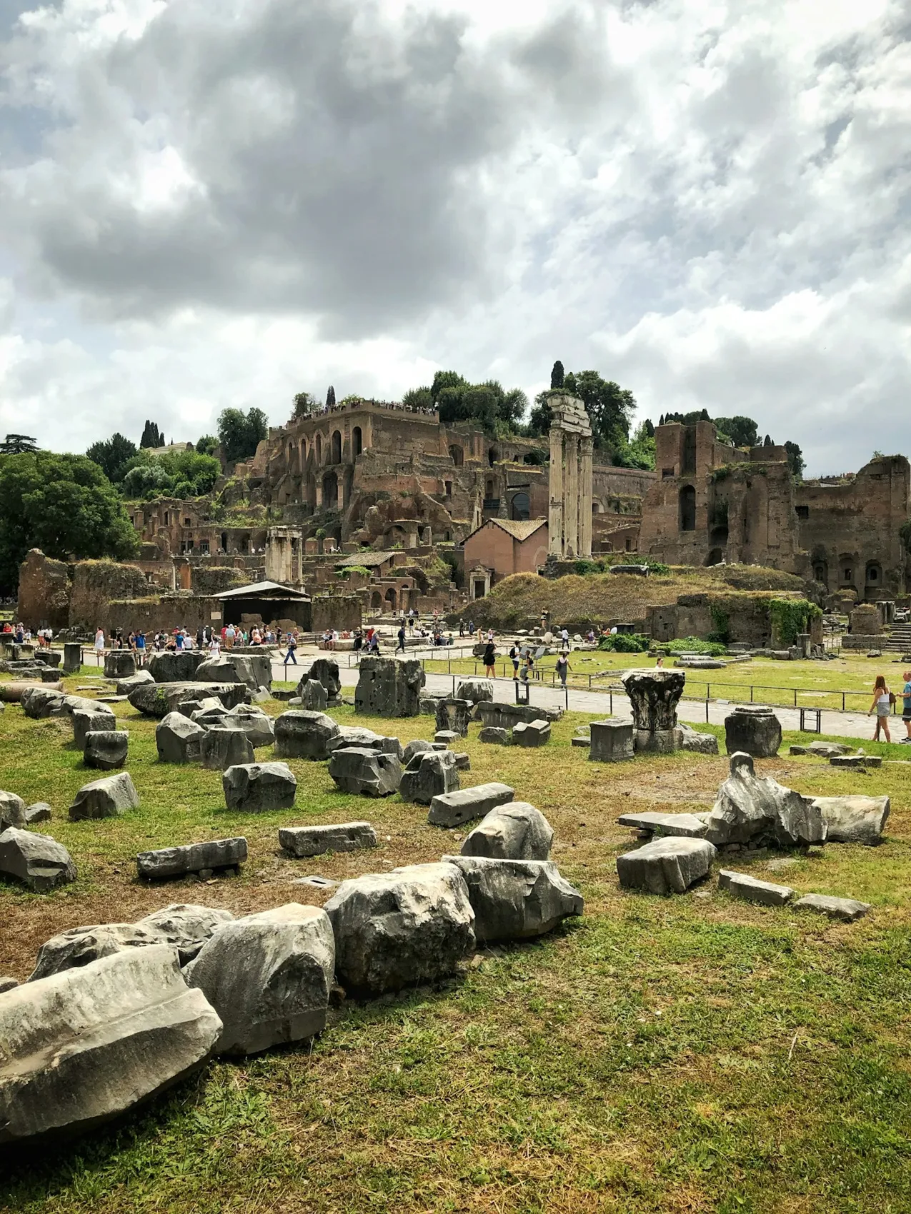 Ruins and paths in the Roman Forum