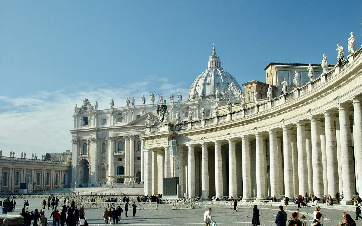 The colonnade and basilica across St. Peter’s Square