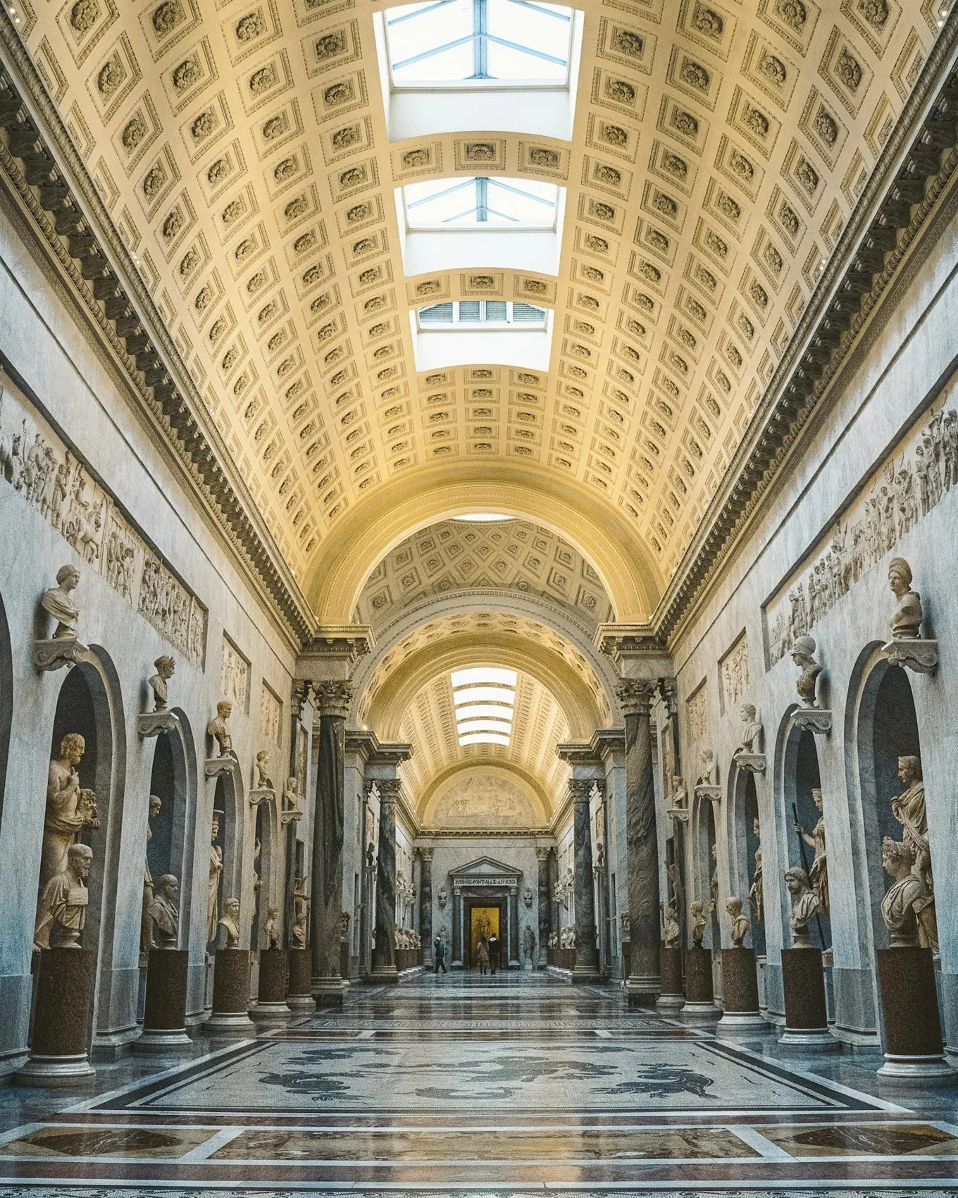 The museum’s long sculpture gallery
