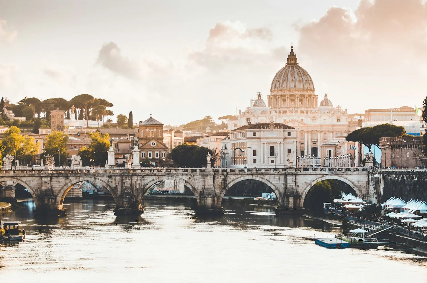 St. Peter’s dome across the Tiber; outside the tour route